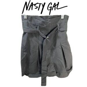 Nastygal Paperbag Belted Shorts High Waisted Black Size‎ 0